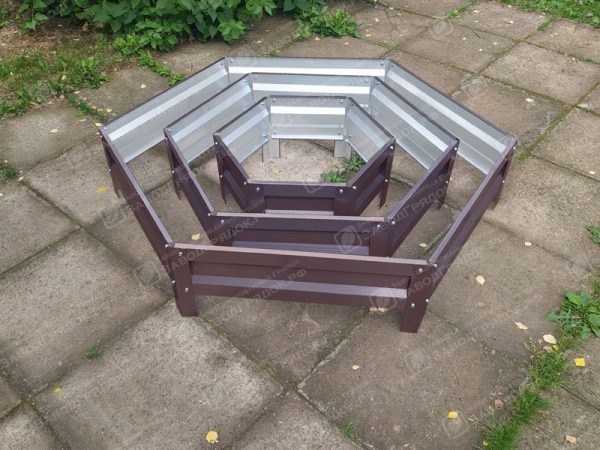 Клумба шестигранная с полимерным покрытием (3 яруса) — изображение 3